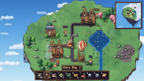 Friends building an outpost together in co-op.